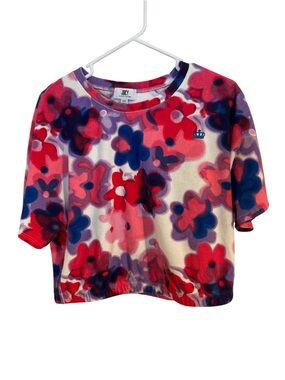 Juicy Couture Pink Red Blue Floral Crop Top